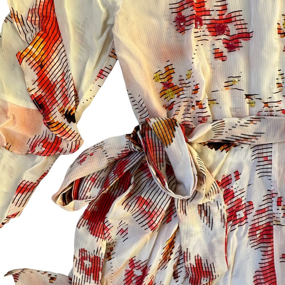 Rococo Sand Floral Maxi Dress Cream Red - Picture 6 of 11